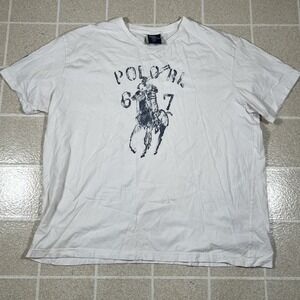 Vintage Y2K‎ Polo Ralph Lauren Center Logo Tshirt Size 2XL